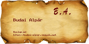 Budai Alpár névjegykártya
